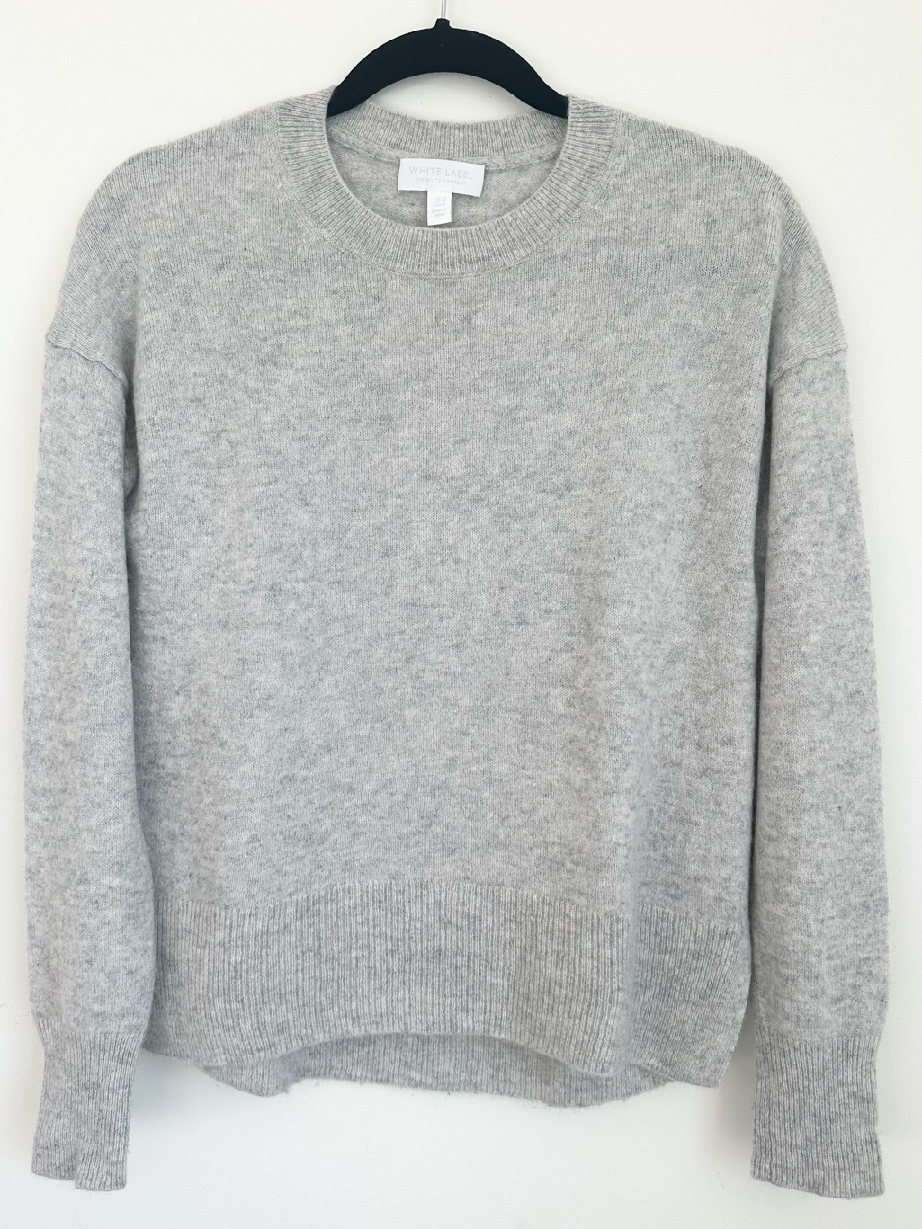 The White Company Heather Gray Cashmere Crewneck Pullover Size M